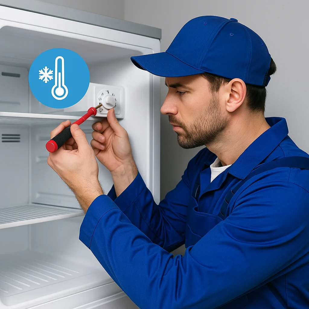Fridge repair technician fixing compressor in KL